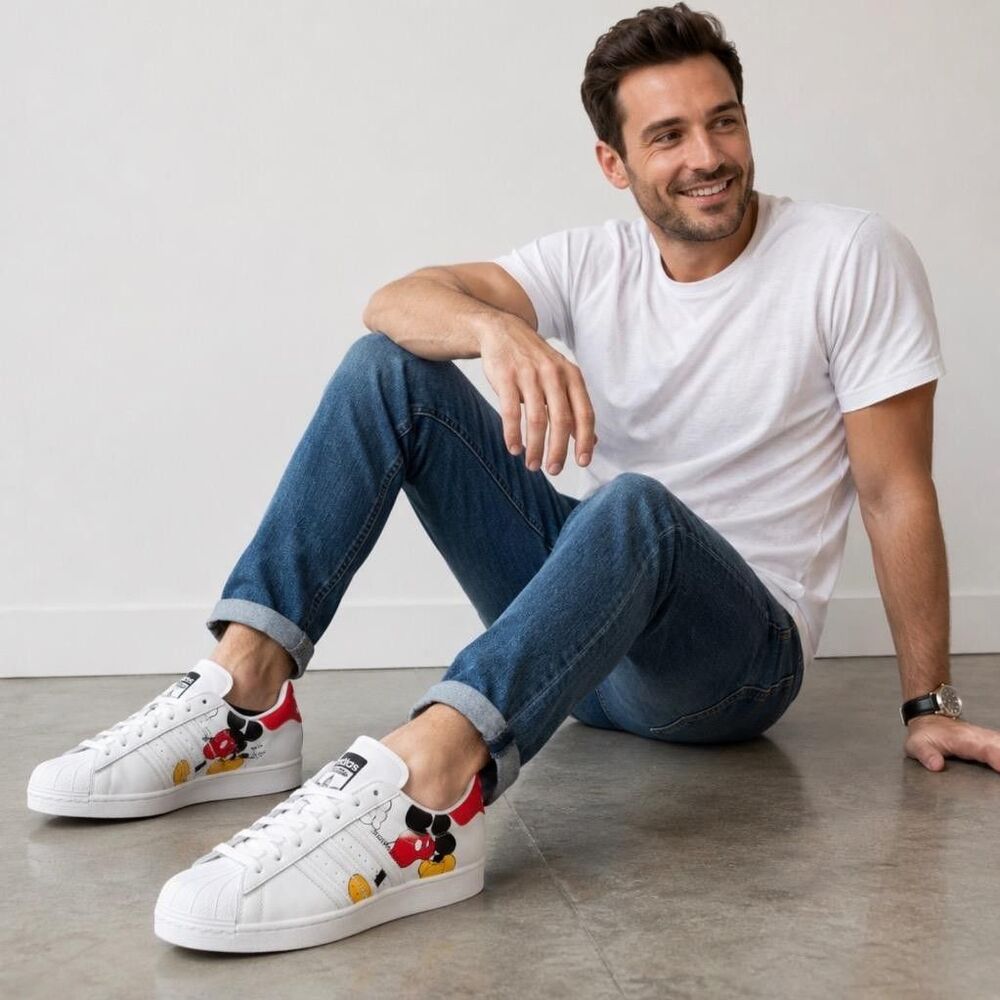 Adidas Disney x Superstar Mickey Mouse Shoes Men 14 White Red F2901Sneakers NEW